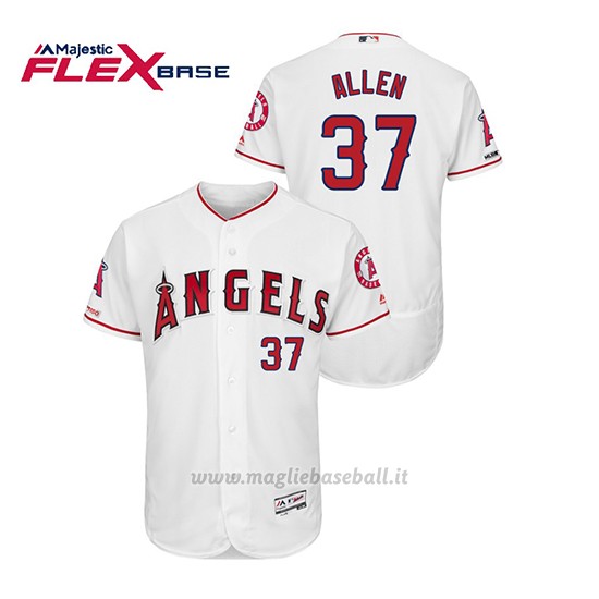 Maglia Baseball Uomo Los Angeles Angels Cody Allen 150th Aniversario Patch Flex Base Bianco